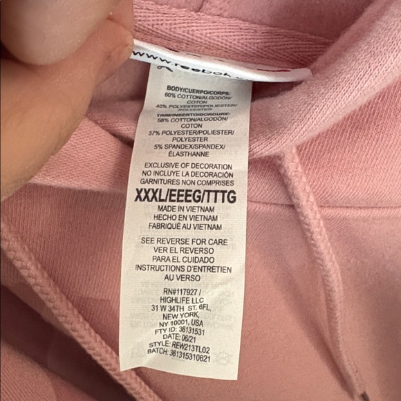 NWOT Reebok Women's Elite Cozy Graphic Hoodie with Drawstring and Pockets - Picture 5 of 9